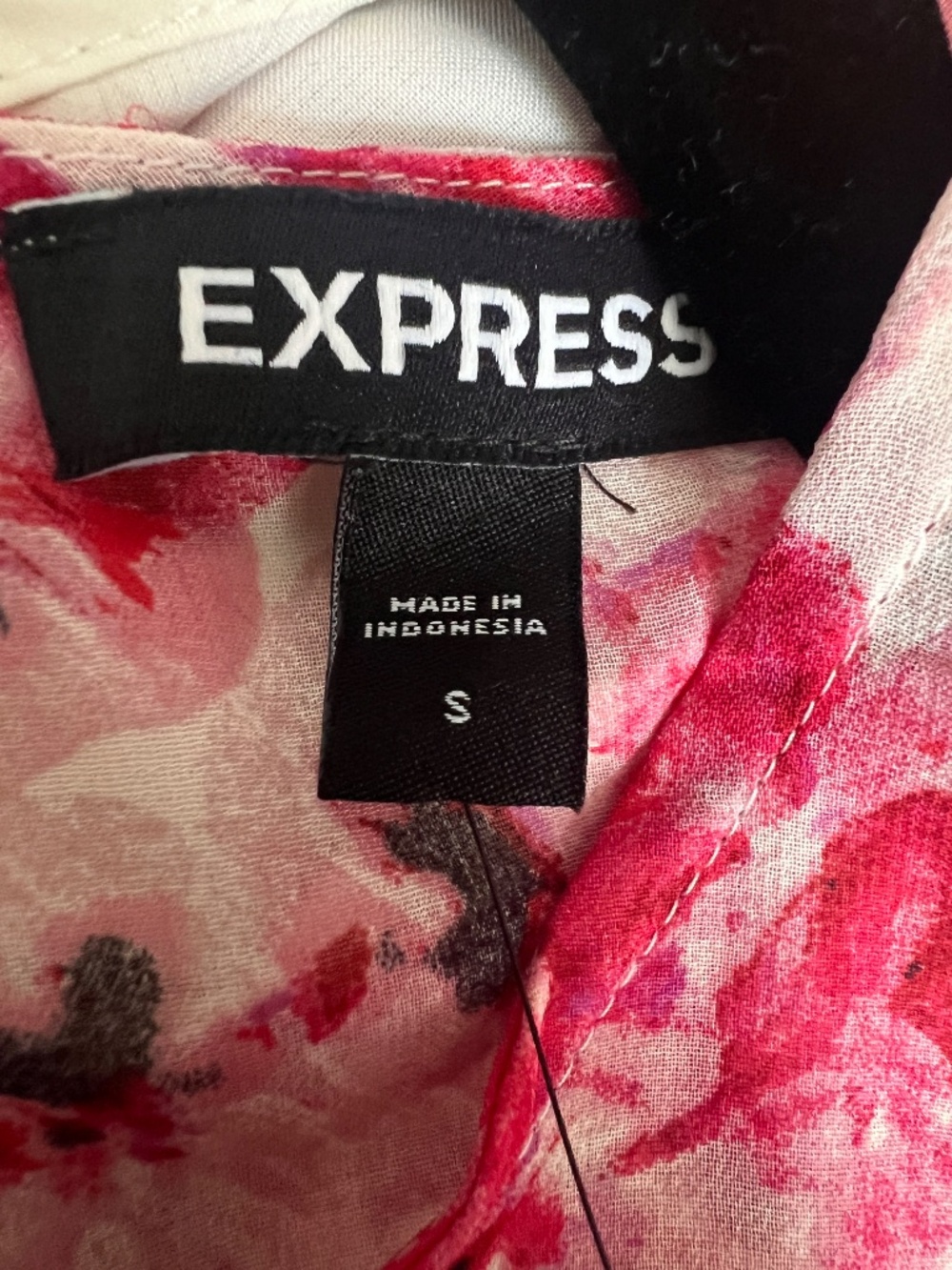 Express Floral Ruffle Ruched Dress – Size Small – NWT - Picture 3 of 4